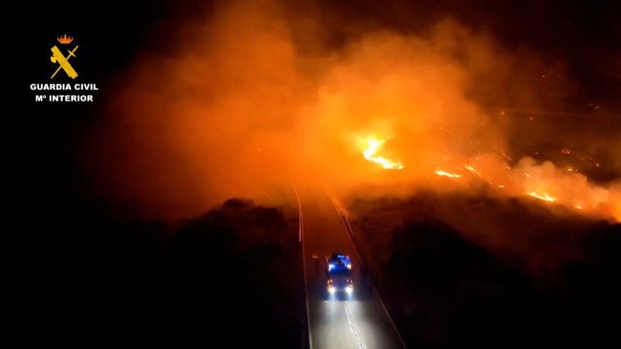 Extensive Wildfire Engulfs Northern Spain