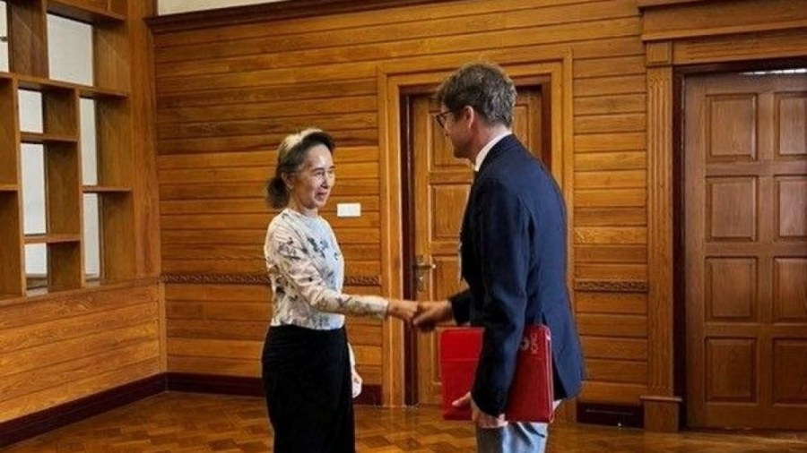 First Images of Aung San Suu Kyi Surface Since Military Coup